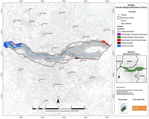 Mapa de la microcuenca del río Torres