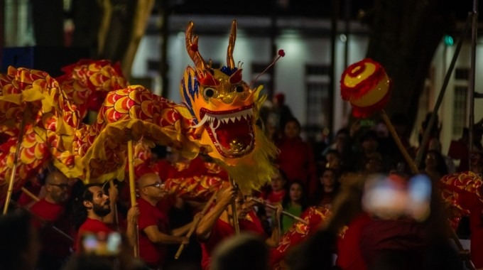 Imagen del Dragón en la celebración del Año Nuevo Chino y el Día de la Cultura China.