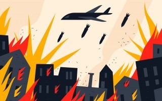 ilustración aviones bombardeo