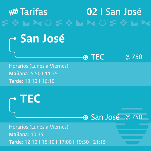 Tarifas San José