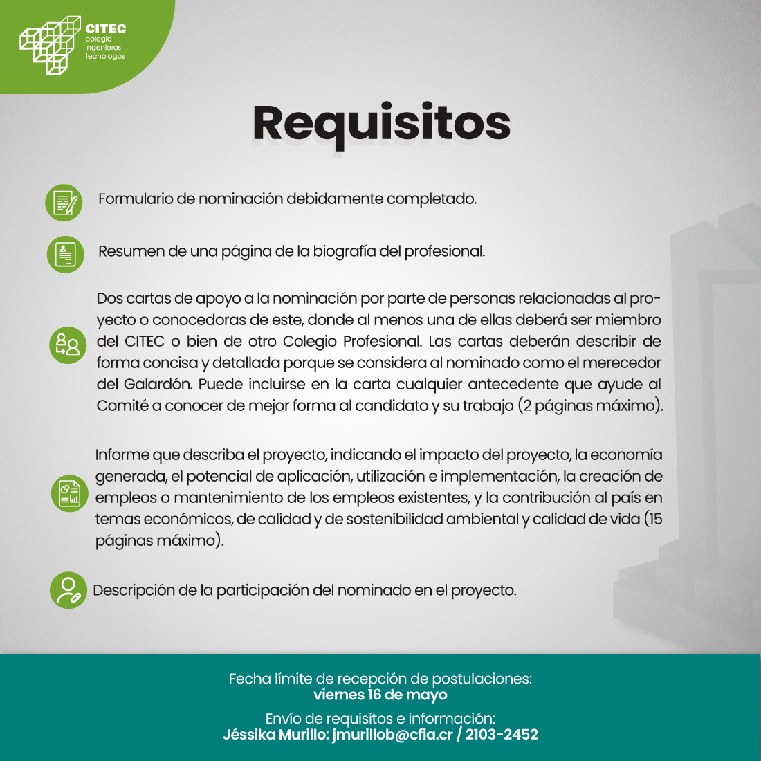 Requisitos del evento 