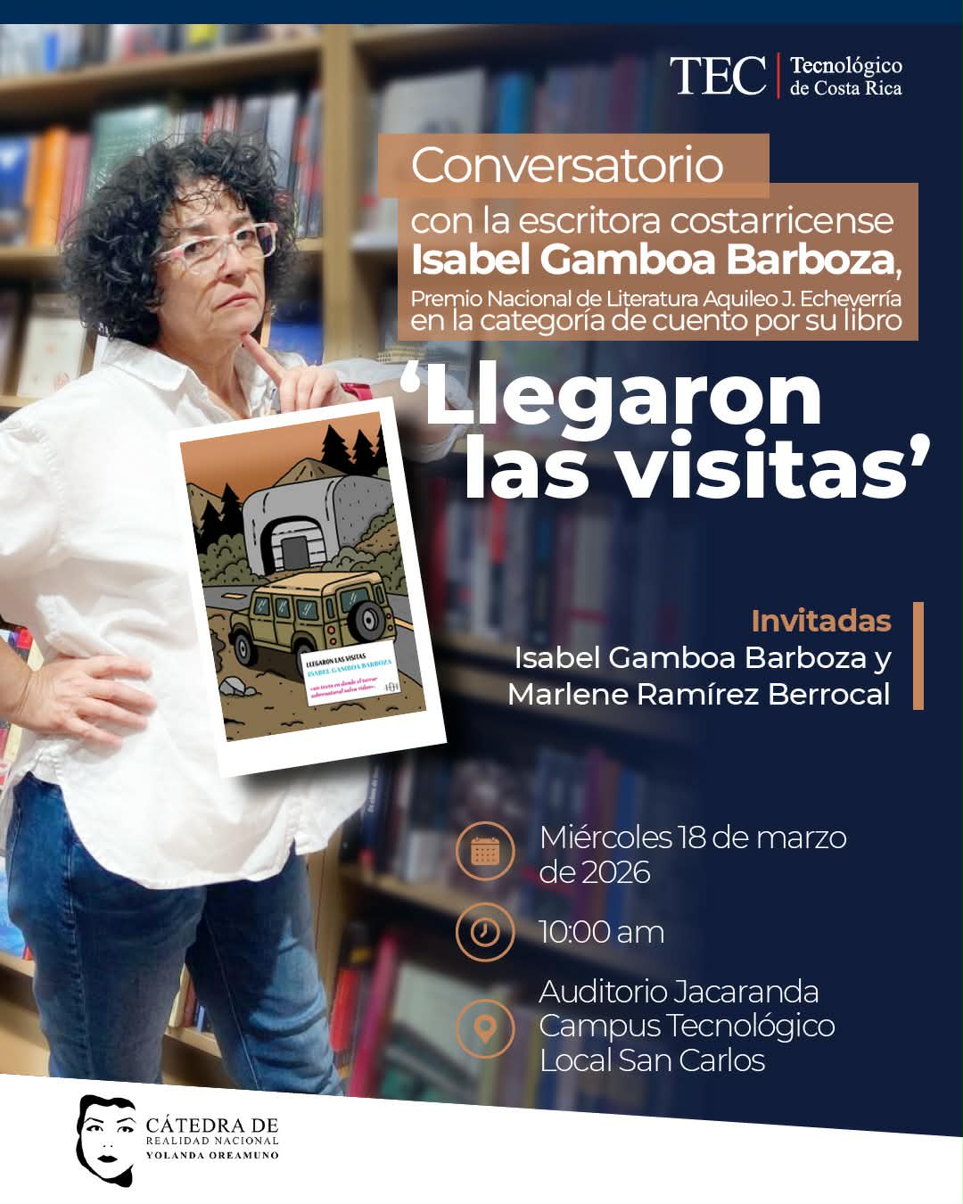 La Cátedra de Realidad Nacional Yolanda Oreamuno  invita  al Conversatorio  sobre literatura