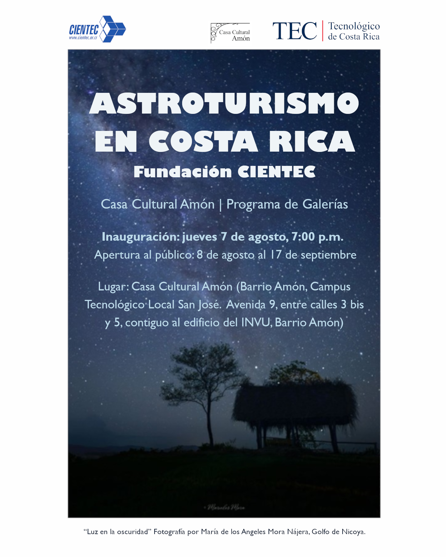 Afiche con información de la exposición