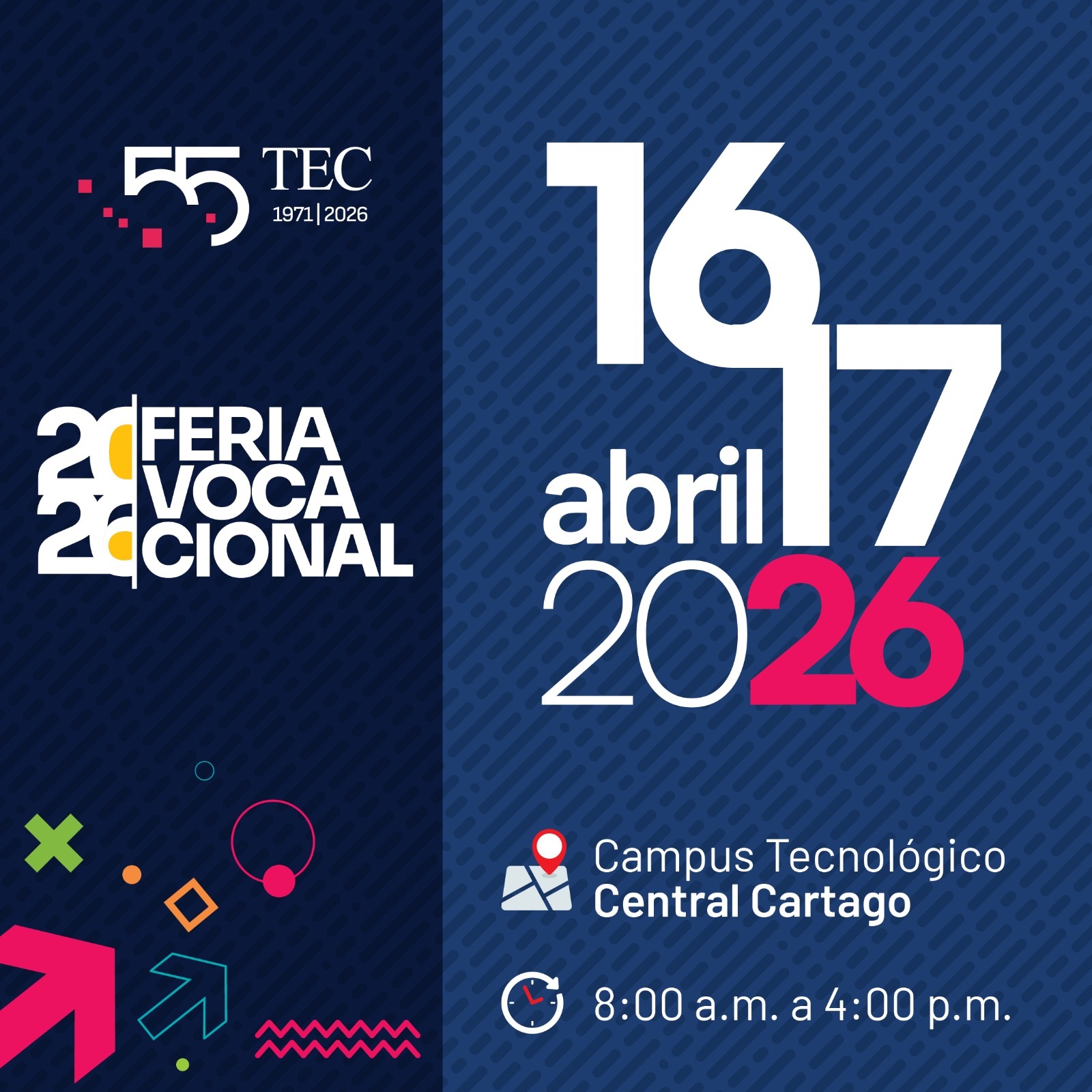 Imagen con información de la Feria Vocacional