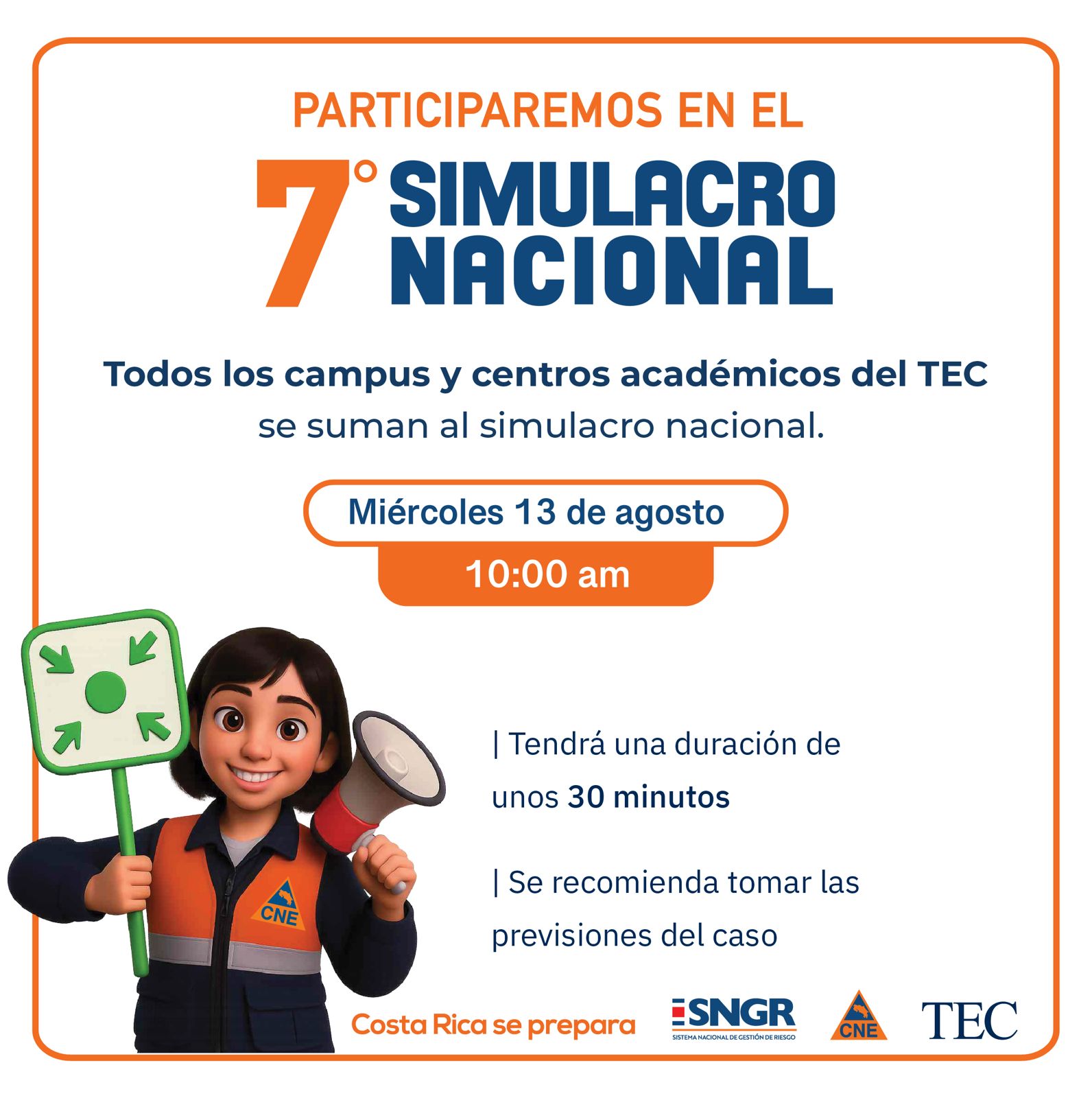 Anuncio del Simulacro Nacional 