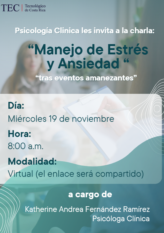 Afiche con información de la charla