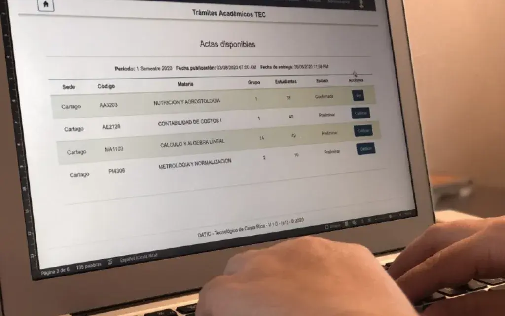 Sistema de actas