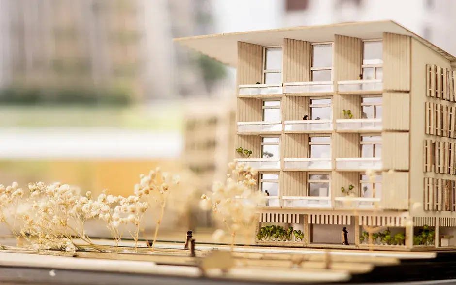 Dibujo de un proyecto. Escuela de Arquitectura y Urbanismo