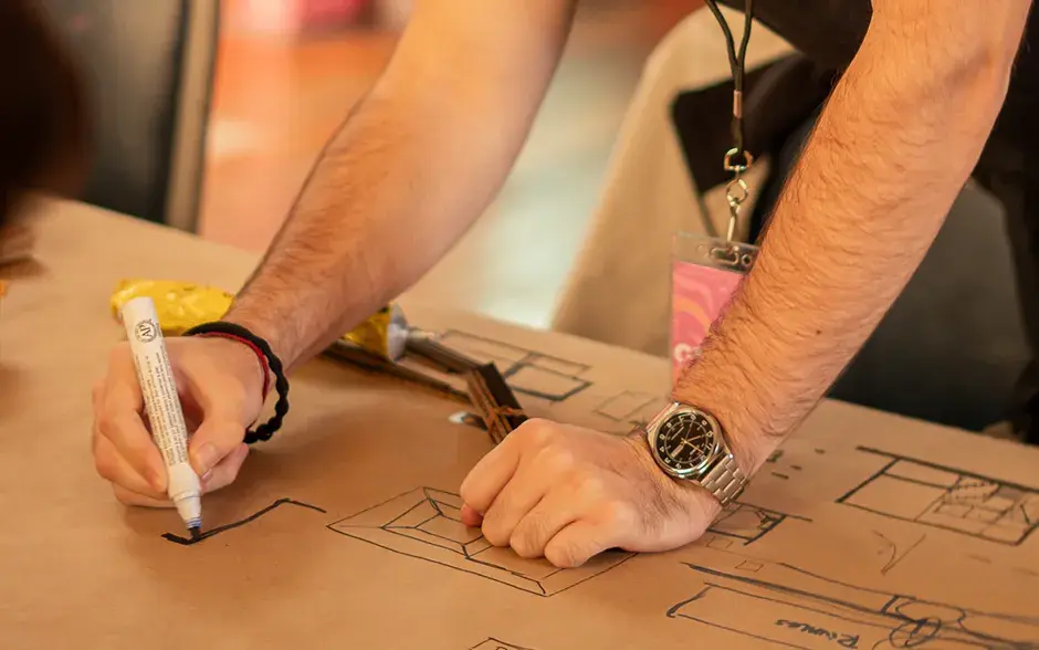 Dibujo de un proyecto. Escuela de Arquitectura y Urbanismo