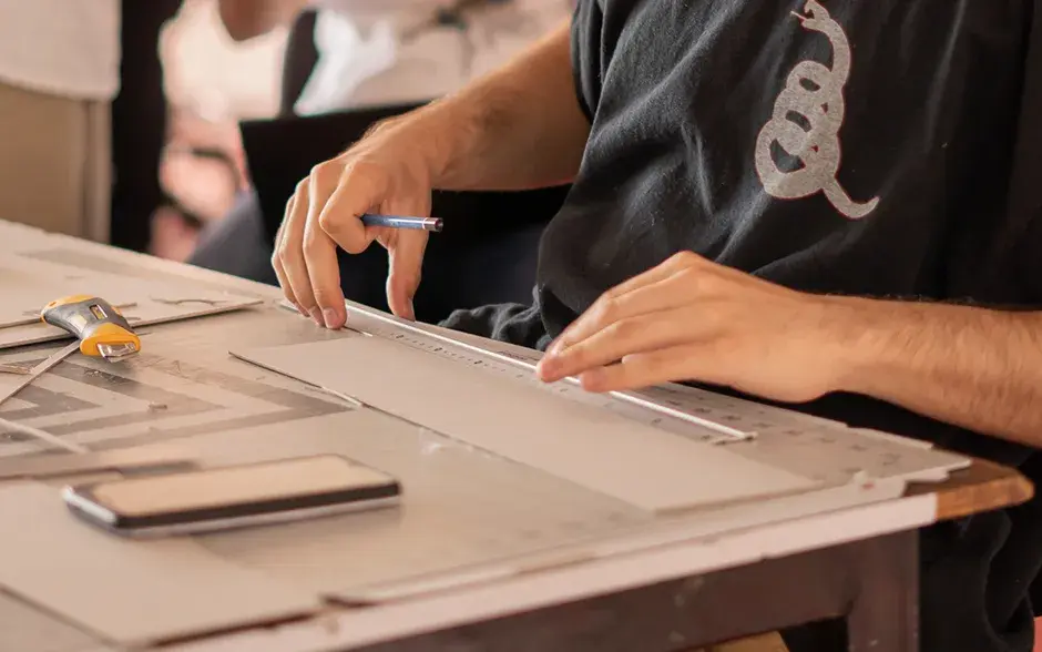 Dibujo de un proyecto. Escuela de Arquitectura y Urbanismo