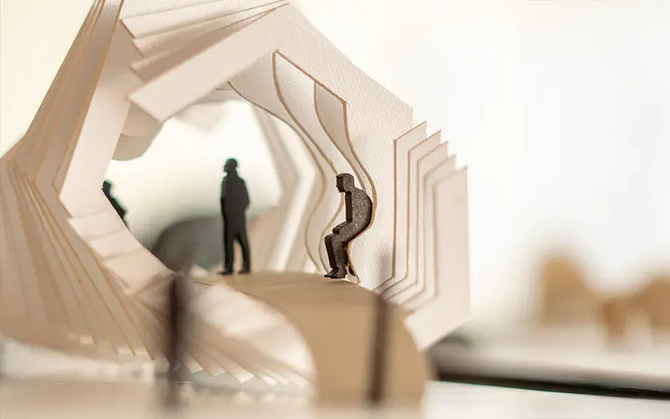 Dibujo de un proyecto. Escuela de Arquitectura y Urbanismo