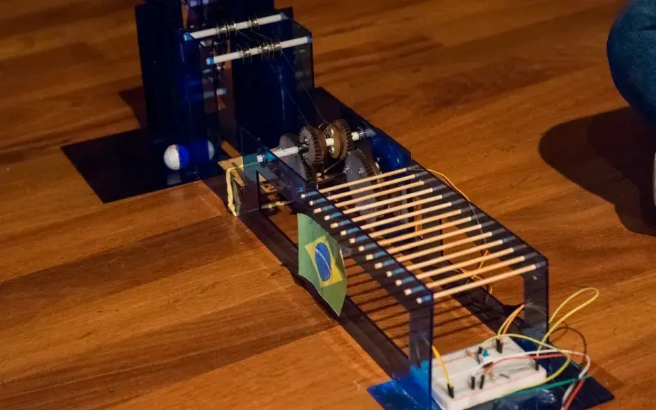 Un dispositivo tirador del equipo que representaba a Brasil.