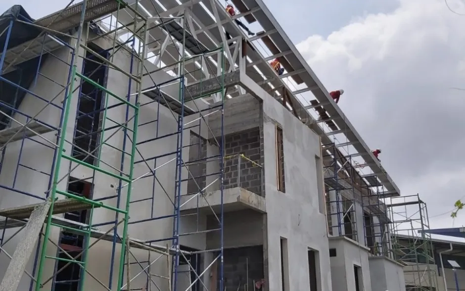 Fotografía de la construcción del edificio