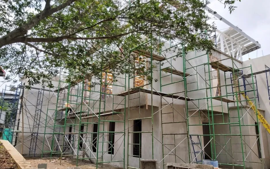 Fotografía de la construcción del edificio