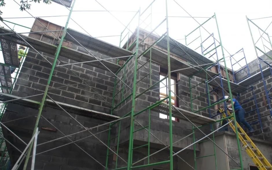Fotografía de la construcción del edificio