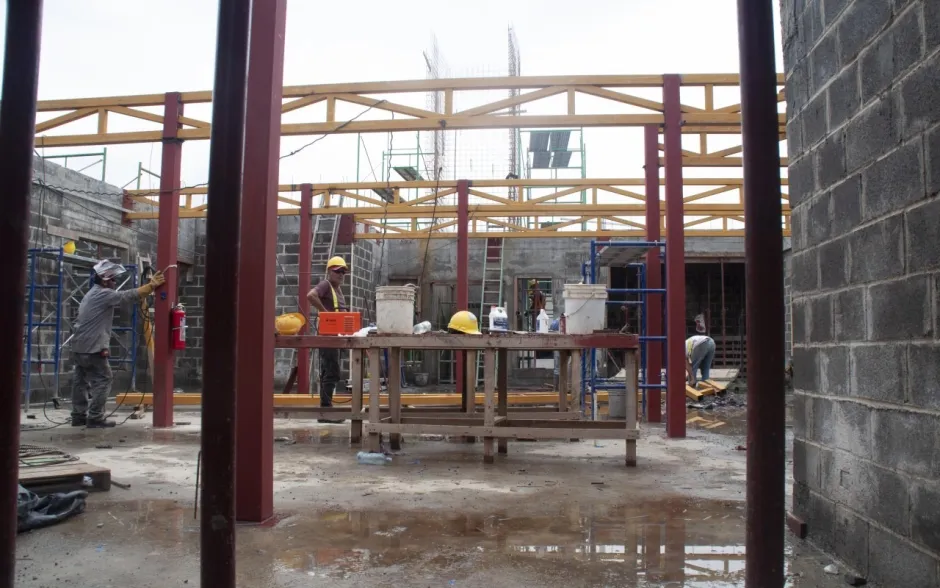 Fotografía de la construcción del edificio