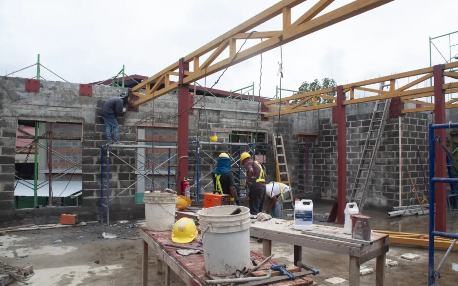 Fotografía de la construcción del edificio