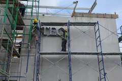 Fotografía de la construcción del edificio