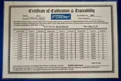 Bloque patrón de acero y certificado de calibración