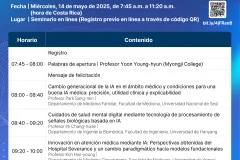 Imagen con la lista de panelistas en el seminario
