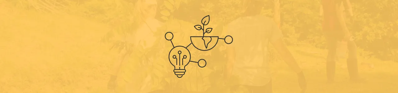 icono Proyección universitaria. Bombillo vinculado a una planta. 