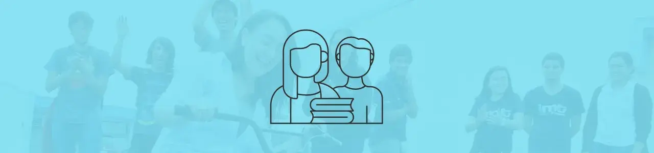 icono de vidad estudiantil, dos estudiantes con libros en la mano