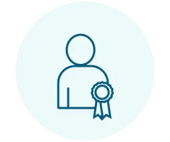 Icono de una persona con una medalla