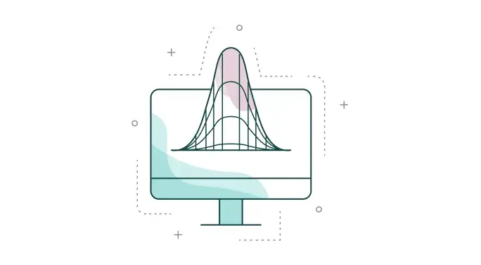 Computadora con una plano curvo