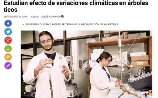 estudiantes en variaciones climáticas en árboles ticos